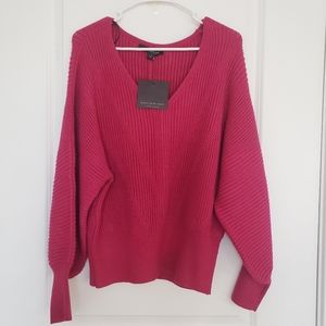 Marc Newyork Knit Sweater Sangria Medium NEW